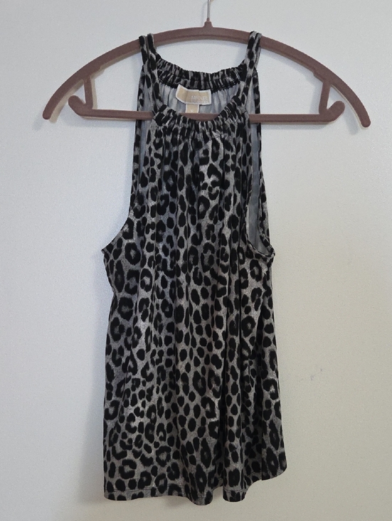 Michael Kors Tops - Michael Kors Black and Gray Leopard Halter Tank Medium